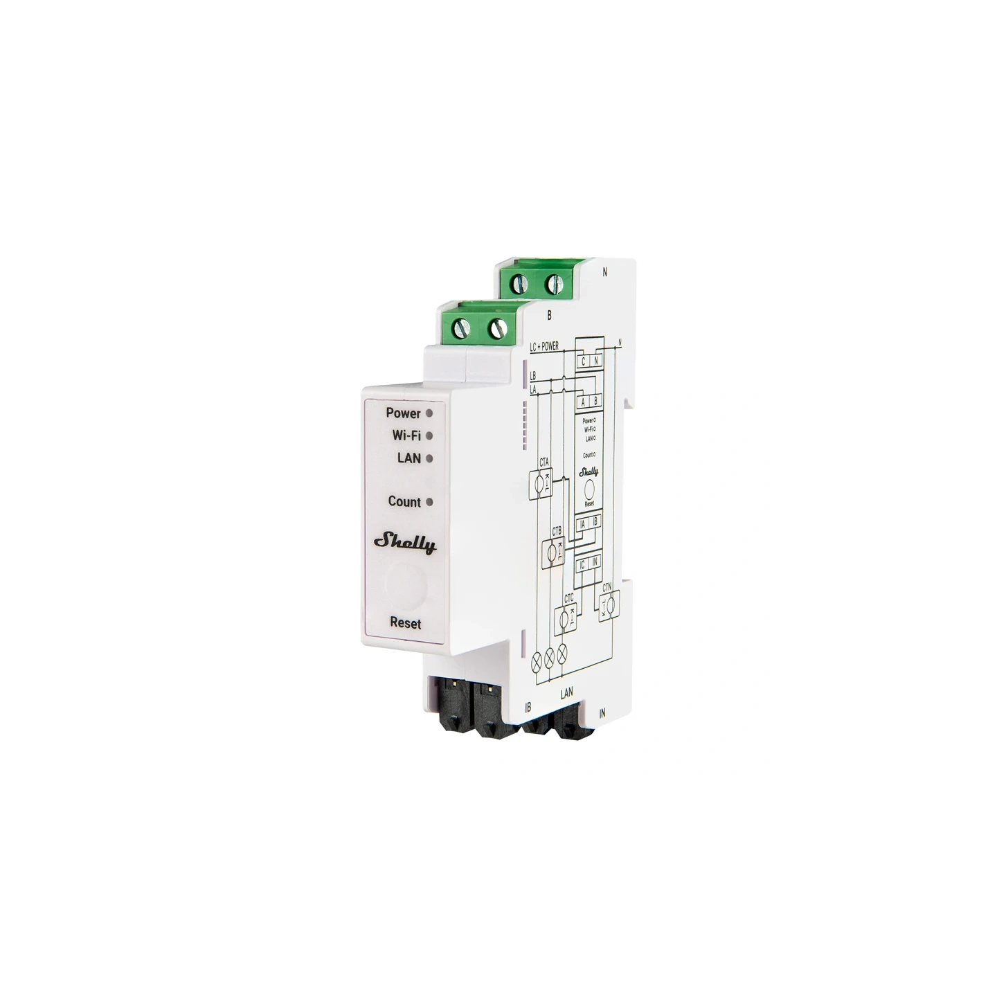 Shelly PRO 3EM 120A 3-way WiFi/Bluetooth/Matter Electricity Meter