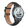 COLMI L28 Smart Watch (black silicone + black leather strap)