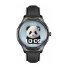 COLMI L28 Smart Watch (black silicone + black leather strap)