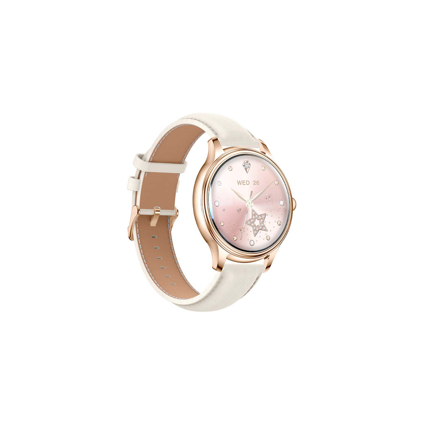 COLMI L28 Smart Watch (Gold + gold leather strap)