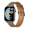 COLMI C28 Smartwatch – Black + Brown Leather Strap