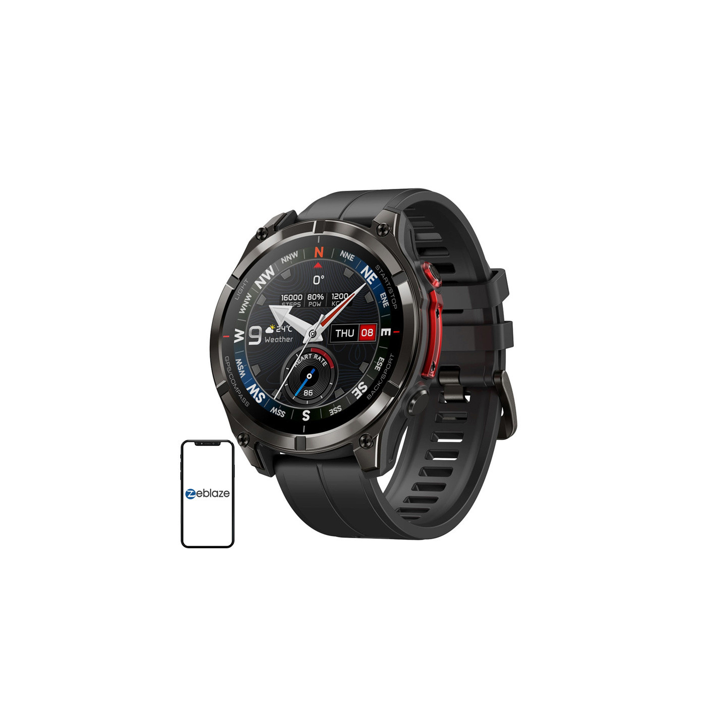 Zeblaze Stratos 4 Pro Smartwatch (Black)