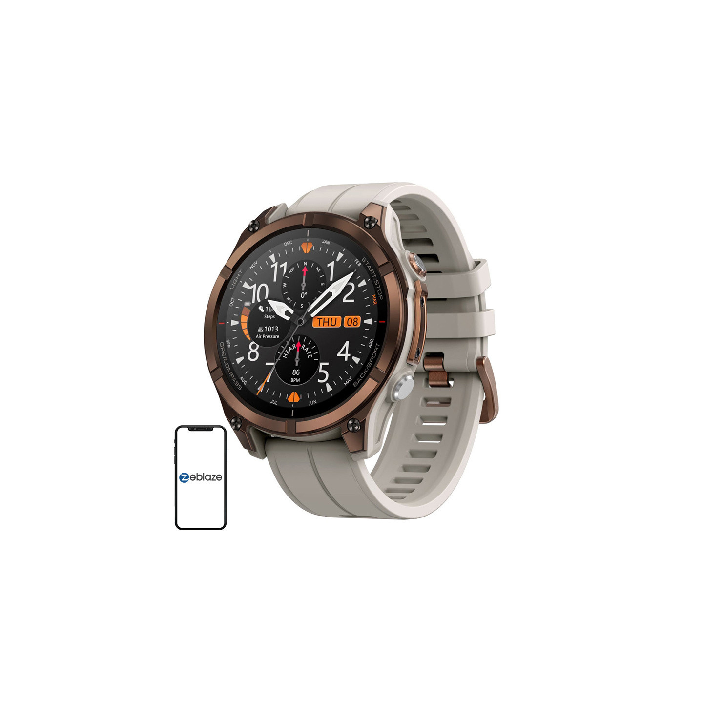 Zeblaze Stratos 4 Pro Smartwatch (Brown)