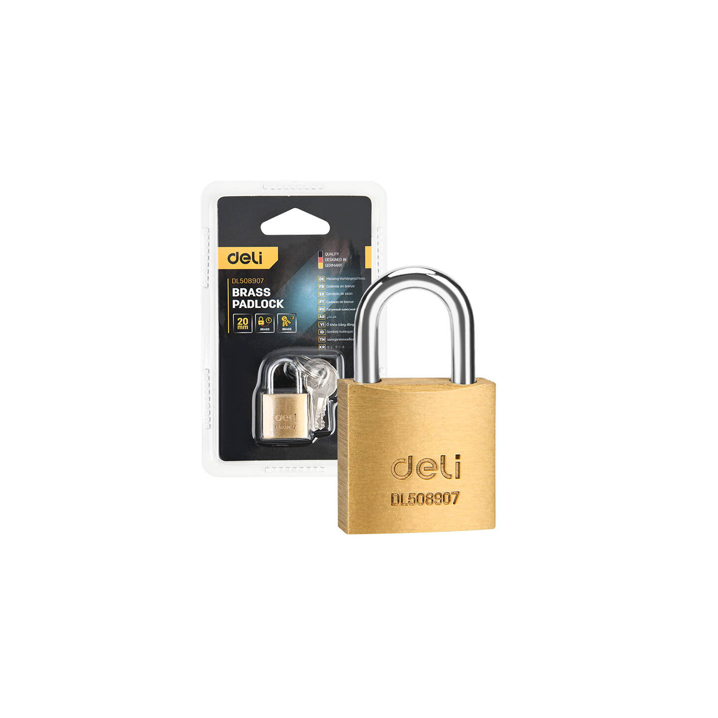 Deli Tools brass padlock EDL508907