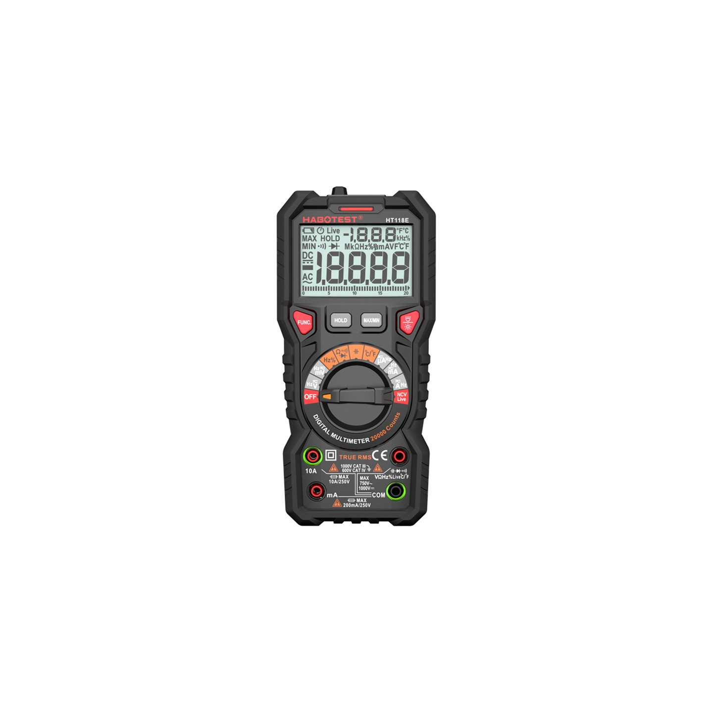 Habotest HT118E Universal Digital Multimeter True RMS NCV