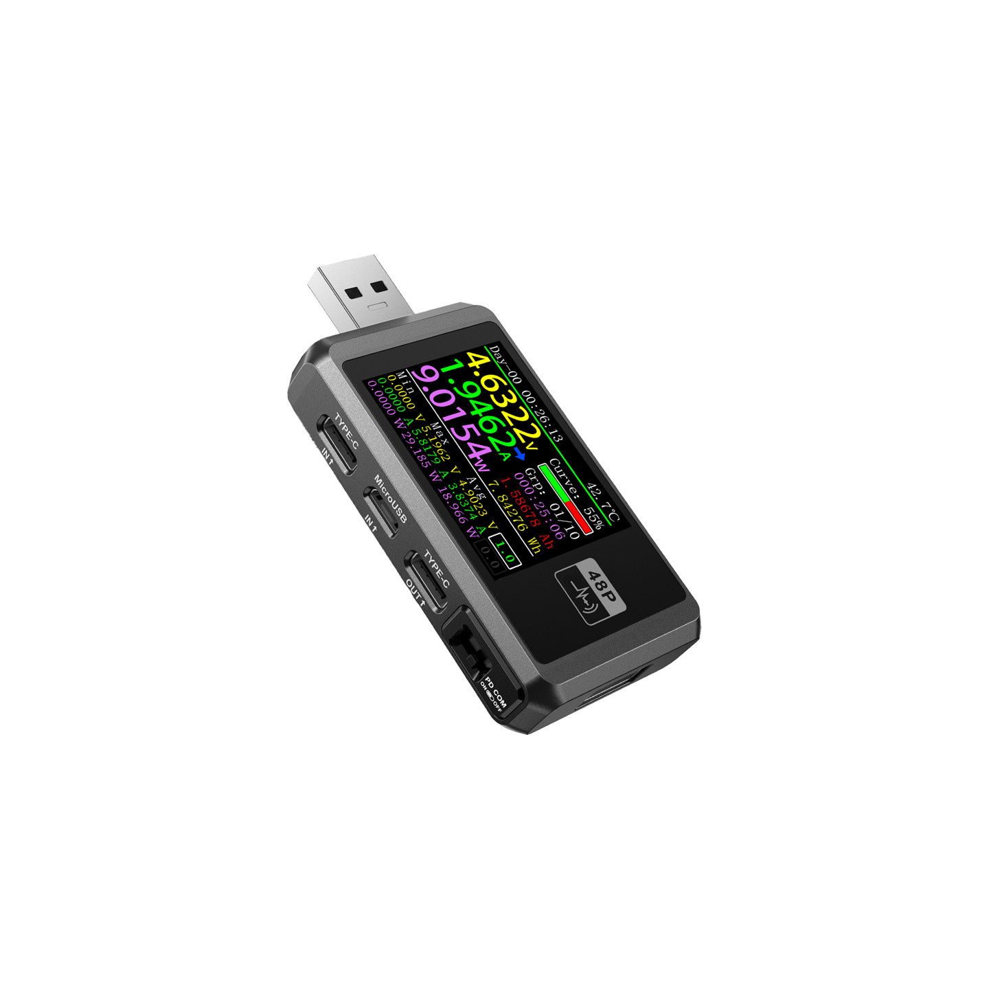 FNIRSI FNB48P USB Port Tester Black