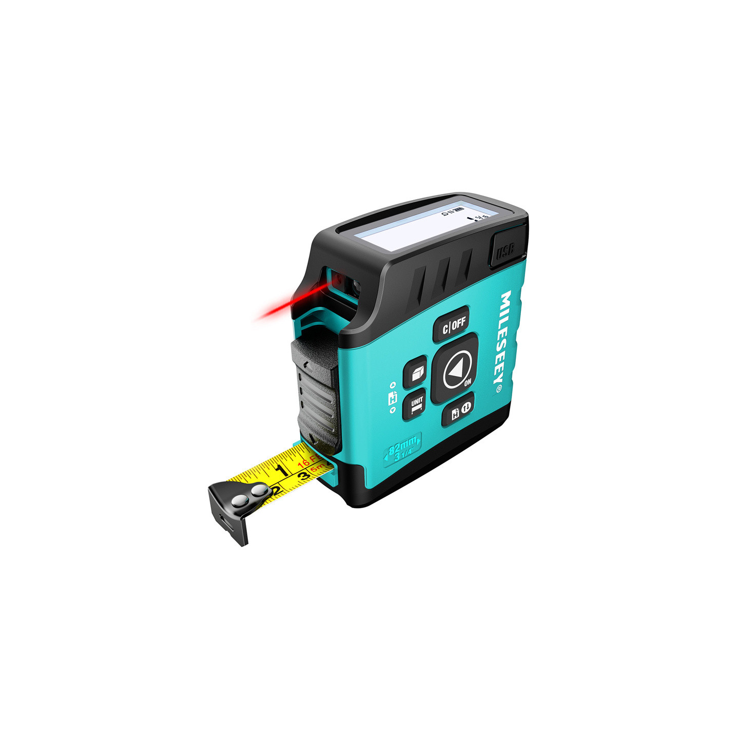 Mileseey DT20 Laser Distance Measurer with a 40-meter measuring tape