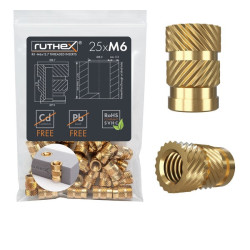 View product Ruthex M6 threaded insert – Rx-M6x12.7 - 25 pcs