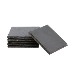 View product LaserPecker Stone Slate Coasters Square Black(6 pcs)