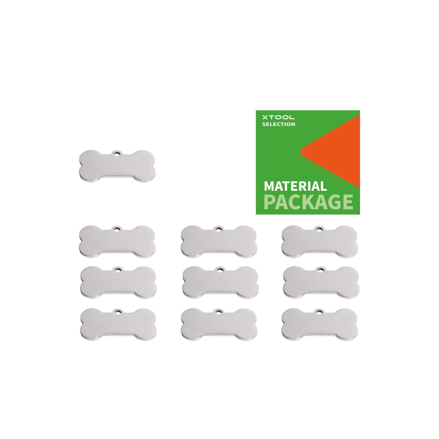 xTool Bone-Shaped Stainless Steel Dog Tag - 10 pcs