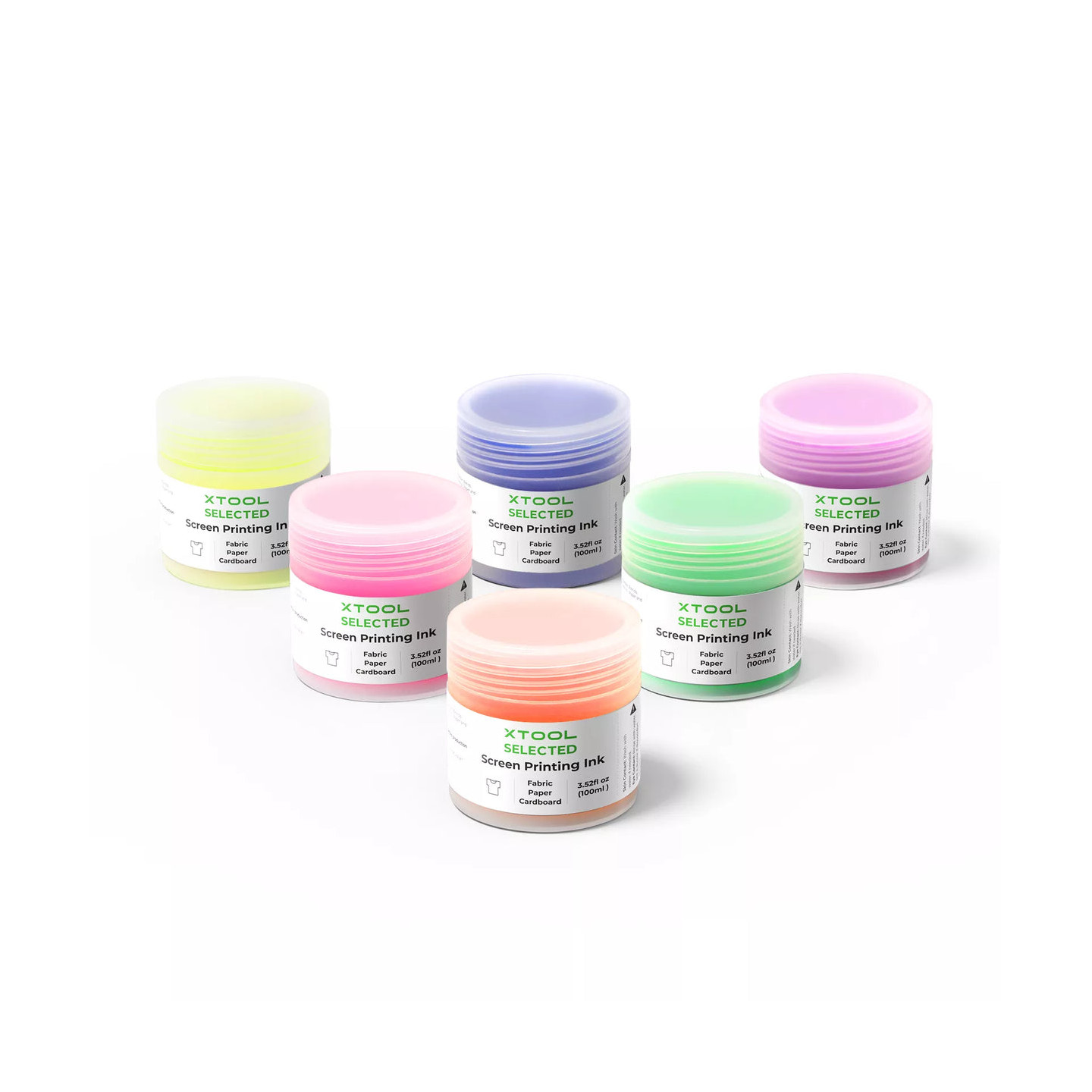 xTool Fluorescent Color Screen Printing Ink Set - 6 Colors