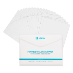 View product LOKLiK Matte Printable Vinyl Sticker Paper - 20-Pack