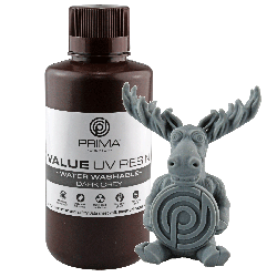 View product PrimaCreator Value Water Washable UV Resin - 500 g - Dark Grey