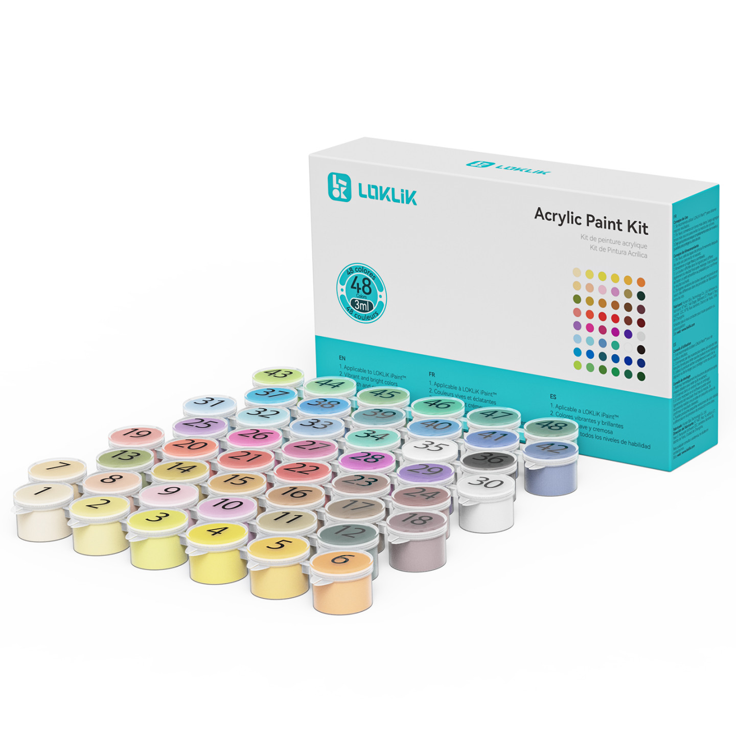 LOKLiK Acrylic Paint Kit - 48 Colors