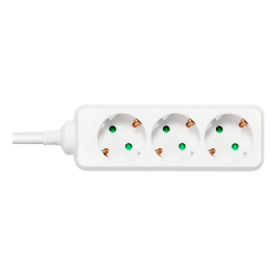 View product DELTACO Earthed power strip with 3 sockets, 1.5 m