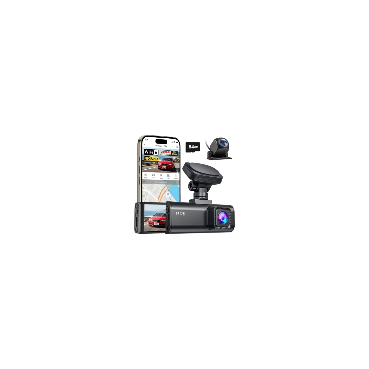 REDTIGER F7N WiFi 4K + 1080p Dash Cam