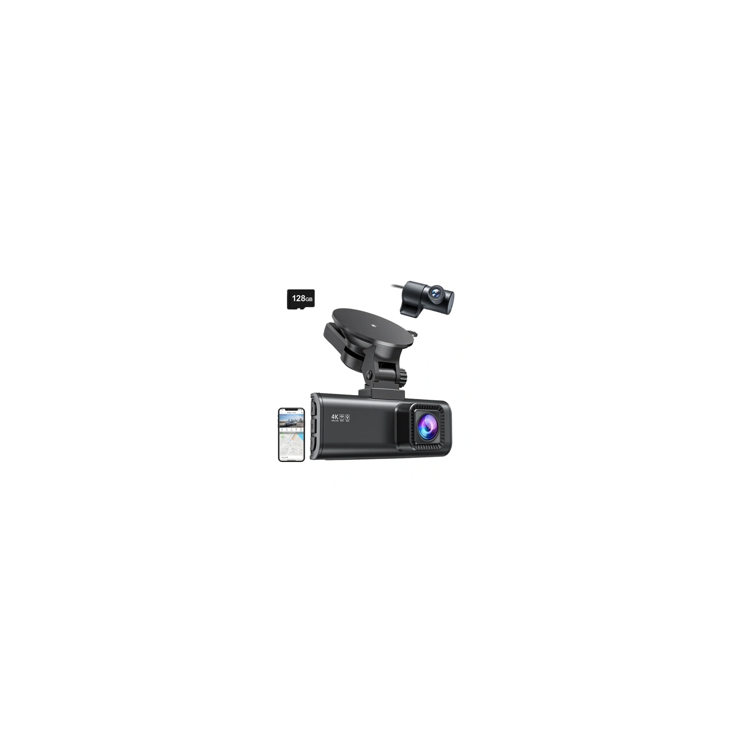 REDTIGER F7NP WiFi 4K + 1080p 128GB Dash Cam