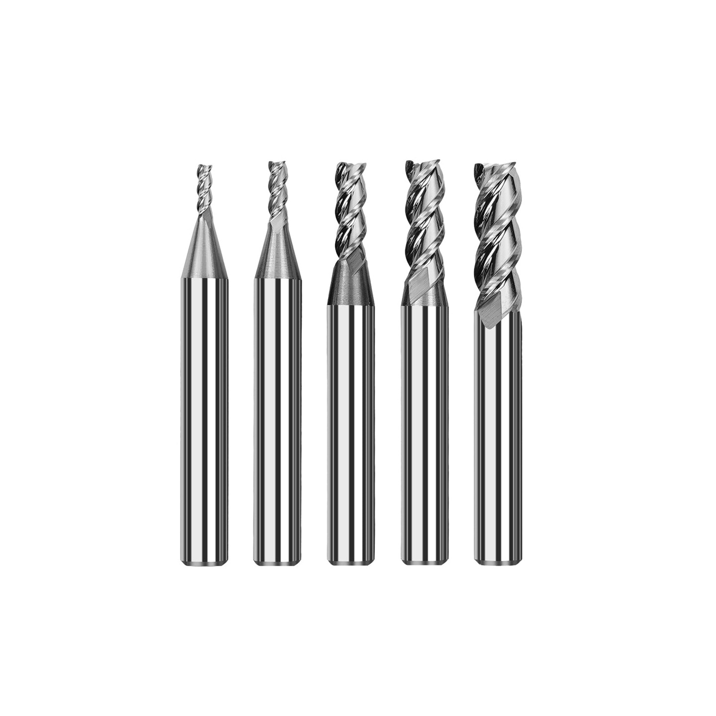 TwoTrees HRC55 3 Flute Tungsten Carbide End Mills for CNC - 5pcs
