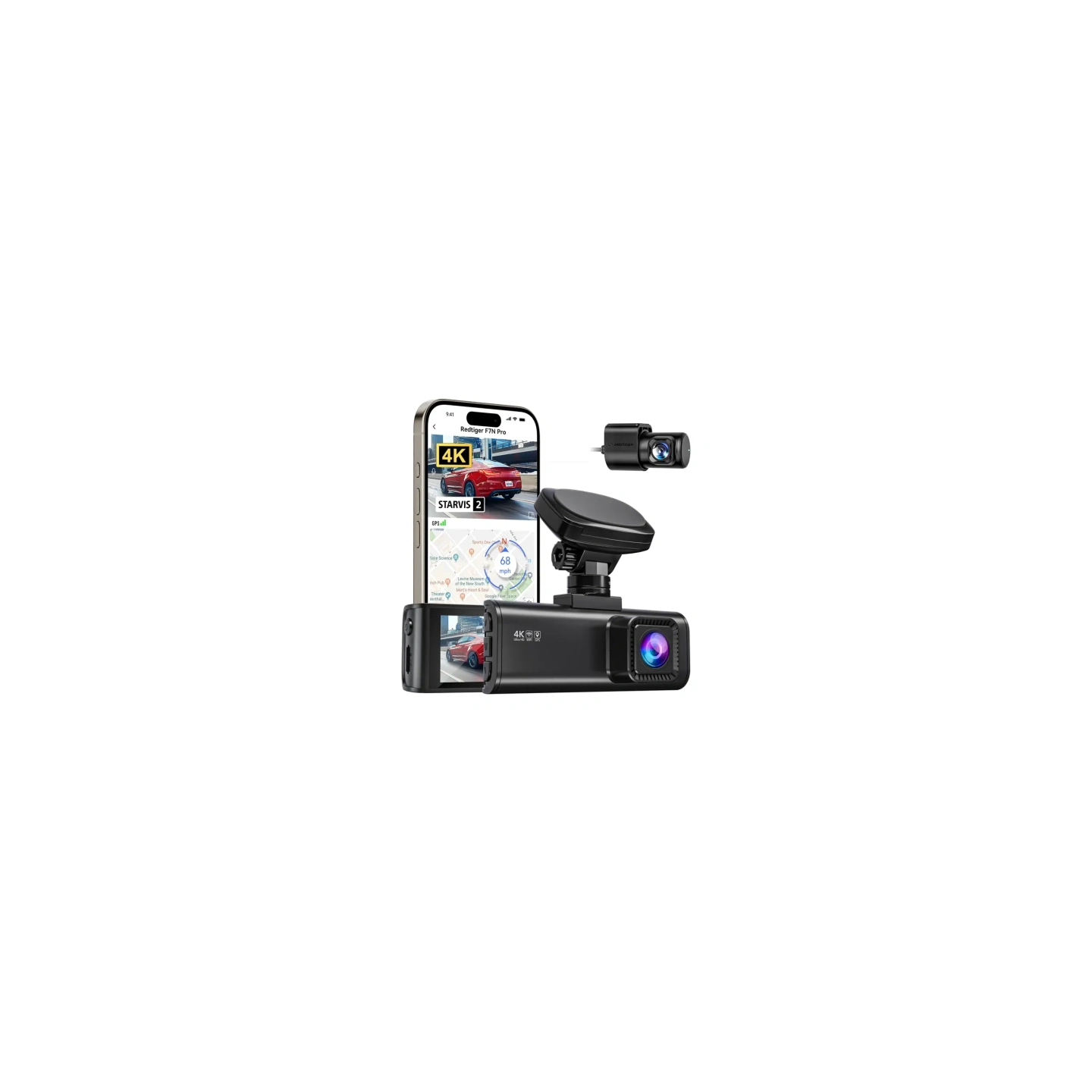 REDTIGER F7N Pro WiFi 4K + 1080p Dash Cam