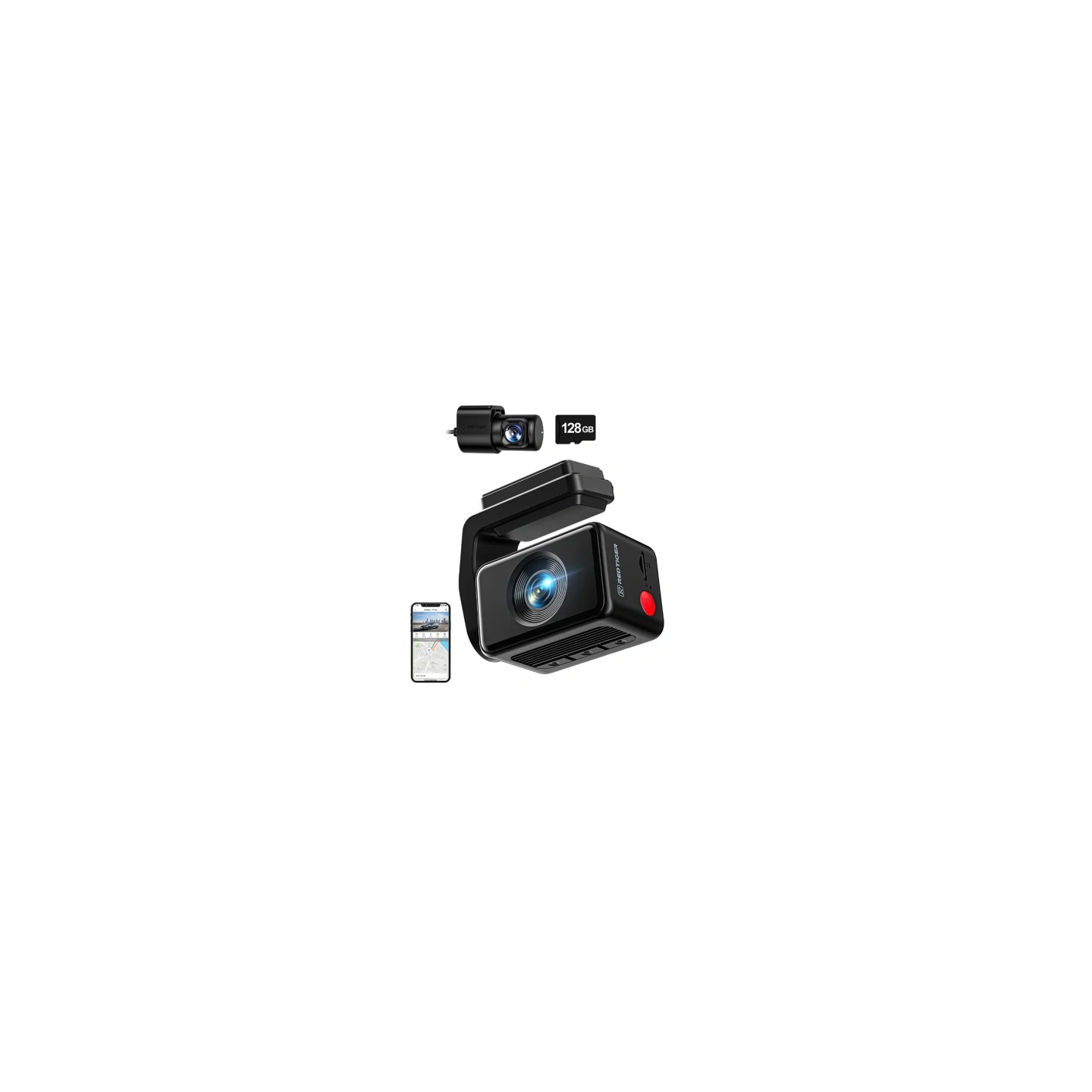 REDTIGER F4 Pro WiFi 4K + 1080p 128GB Dash Cam