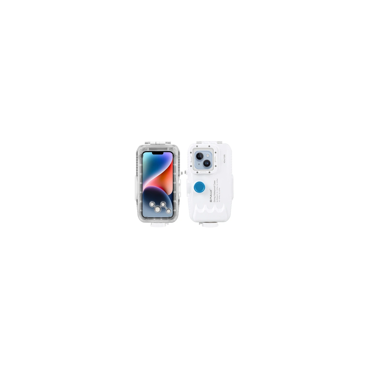 Puluz Waterproof iPhone Case (40m) with One-Way Valve (White)