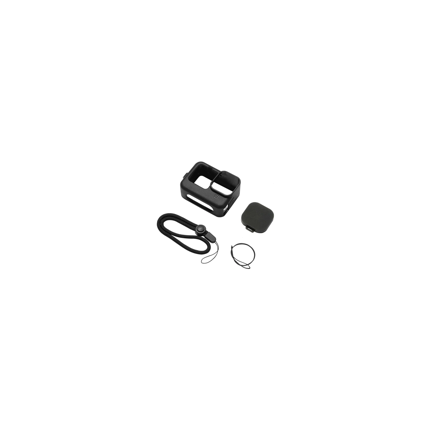 Puluz Silicone Case for GoPro HERO12, HERO11, HERO10, and HERO9 Black with Lens Cover and Strap (Black)