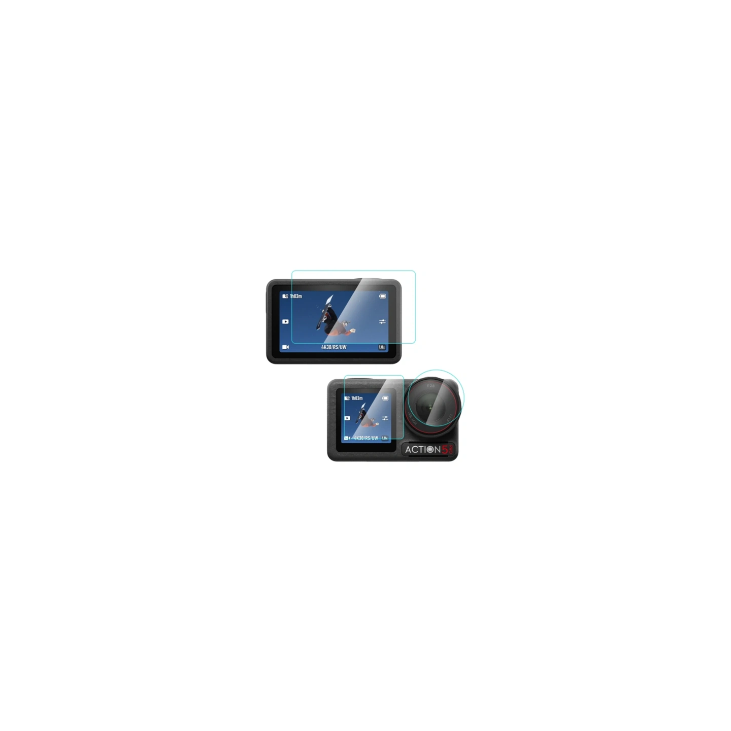 Puluz Tempered Glass for DJI Osmo Action 5 Pro (Clear)