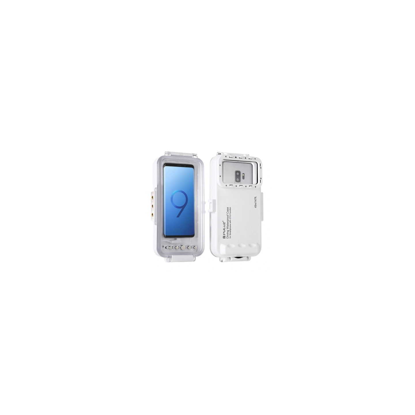 Puluz Waterproof Case (45m) for USB-C Smartphones for Underwater Photos and Videos (White)