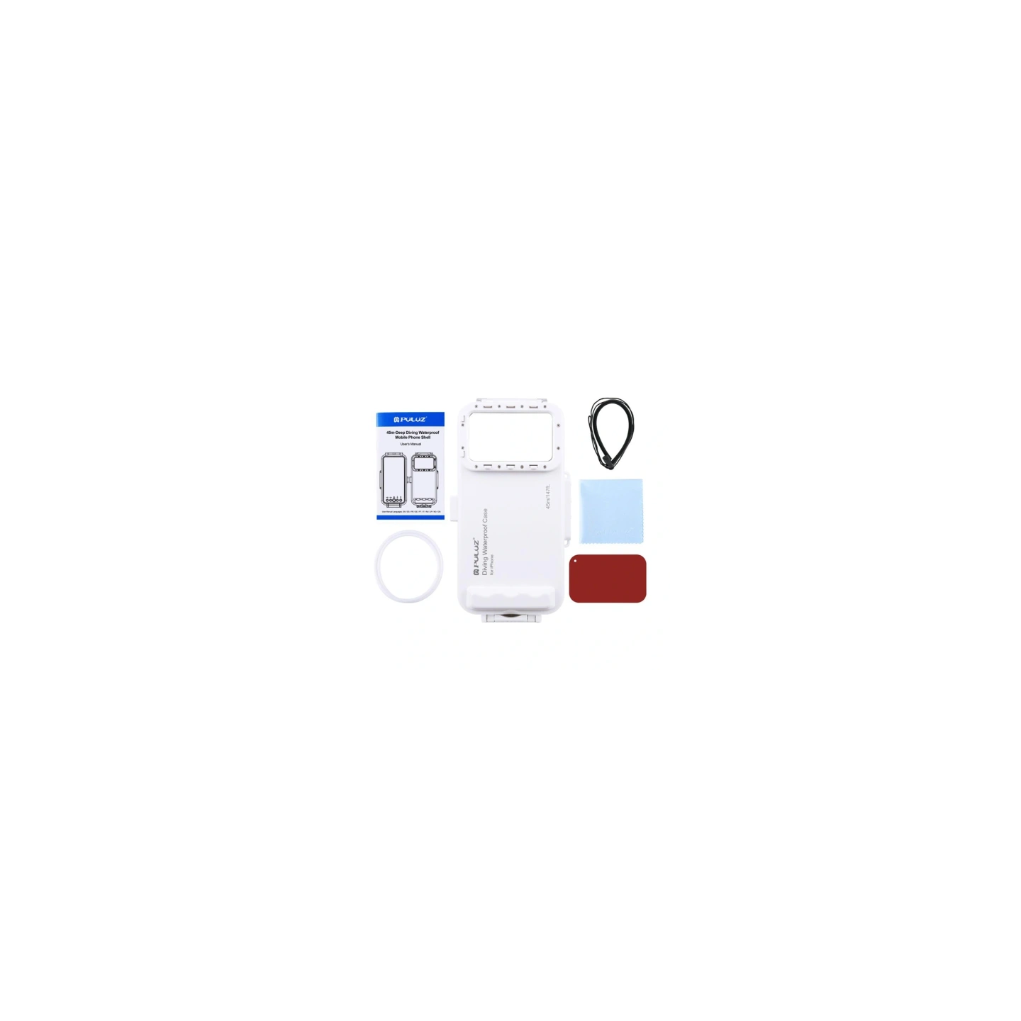 Puluz Waterproof Case (45m) for iPhone: For Underwater Photos and Videos (White)