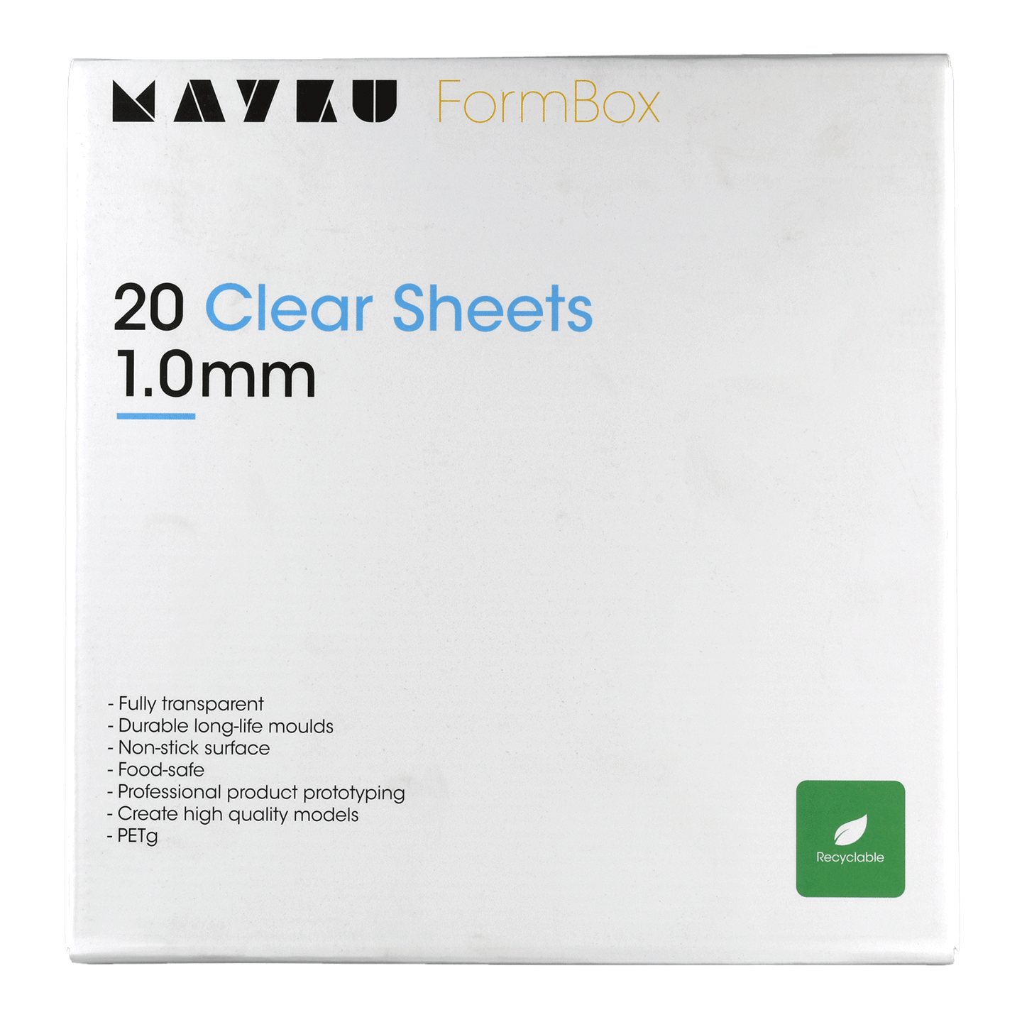 Mayku FormBox Clear Sheets  1.0mm (20 Pack)