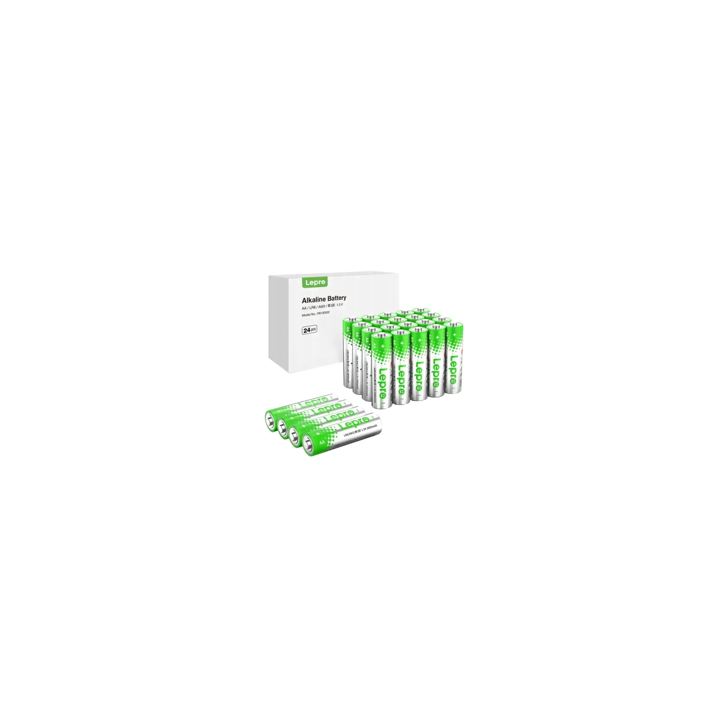LEPRO 130002-24 AA R6 Alkaline Batteries, 24-Pack