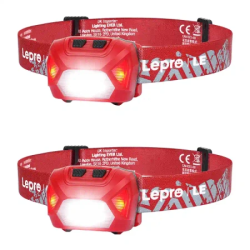 View product LEPRO 320014-R-2 USB Headlamp, 2-Pack