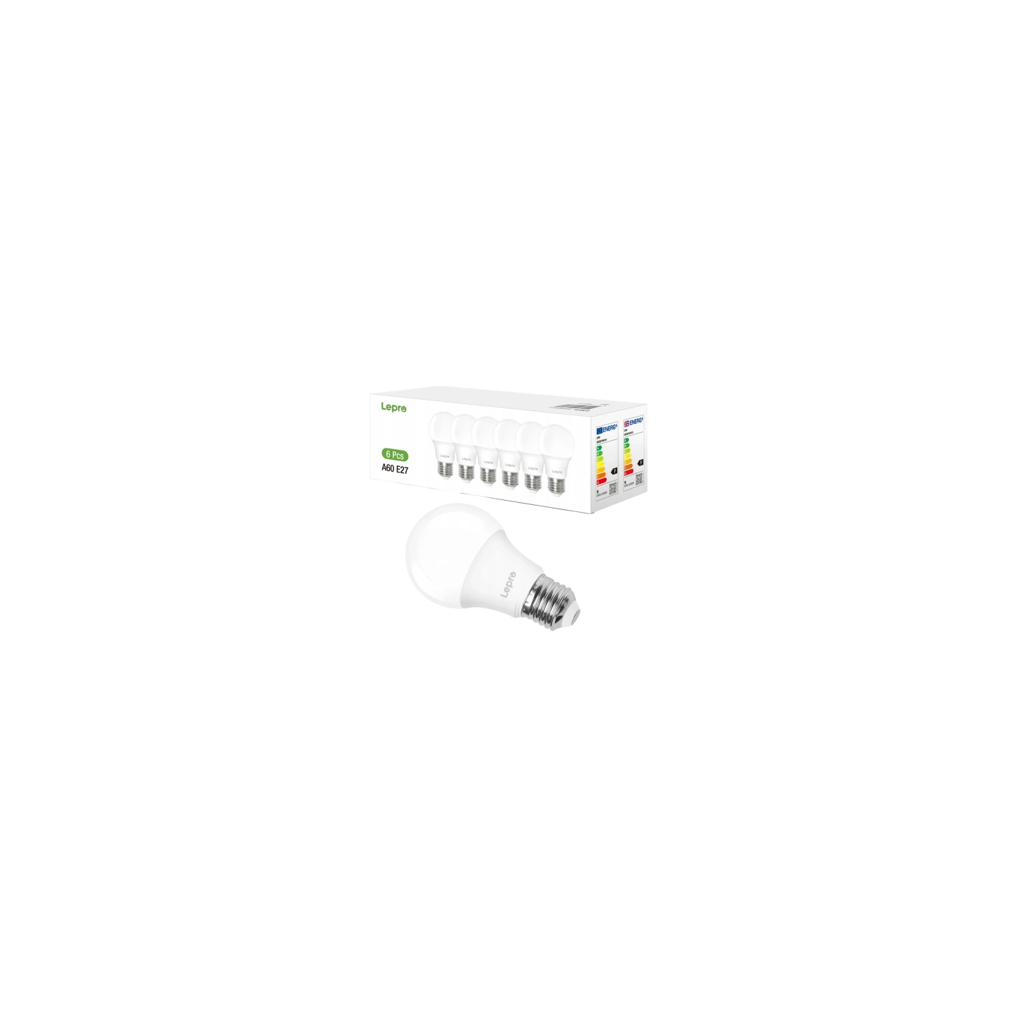 LED bulb LEPRO 100090-DW-EU-6 E27 A60 8.5W (60W) 806 lm 6500 K cool 180° 6 pieces