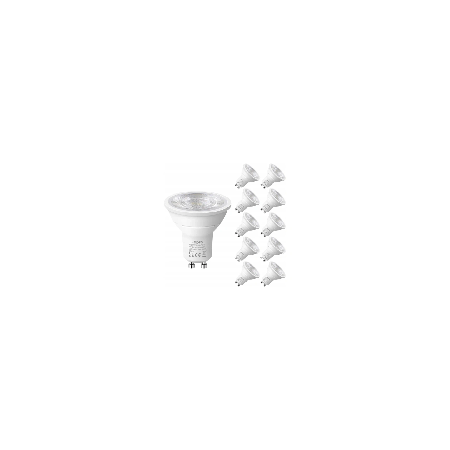 LED bulb LEPRO 200082-DW-EU-10 GU10 3.6W 345lm 6500K 38° class E 10pcs