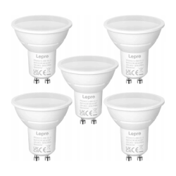 View product LEPRO 200073-WW-EU-5 GU10 LED Bulb, 4.5W, 345 lm, 2700K, 100°, 5-pack