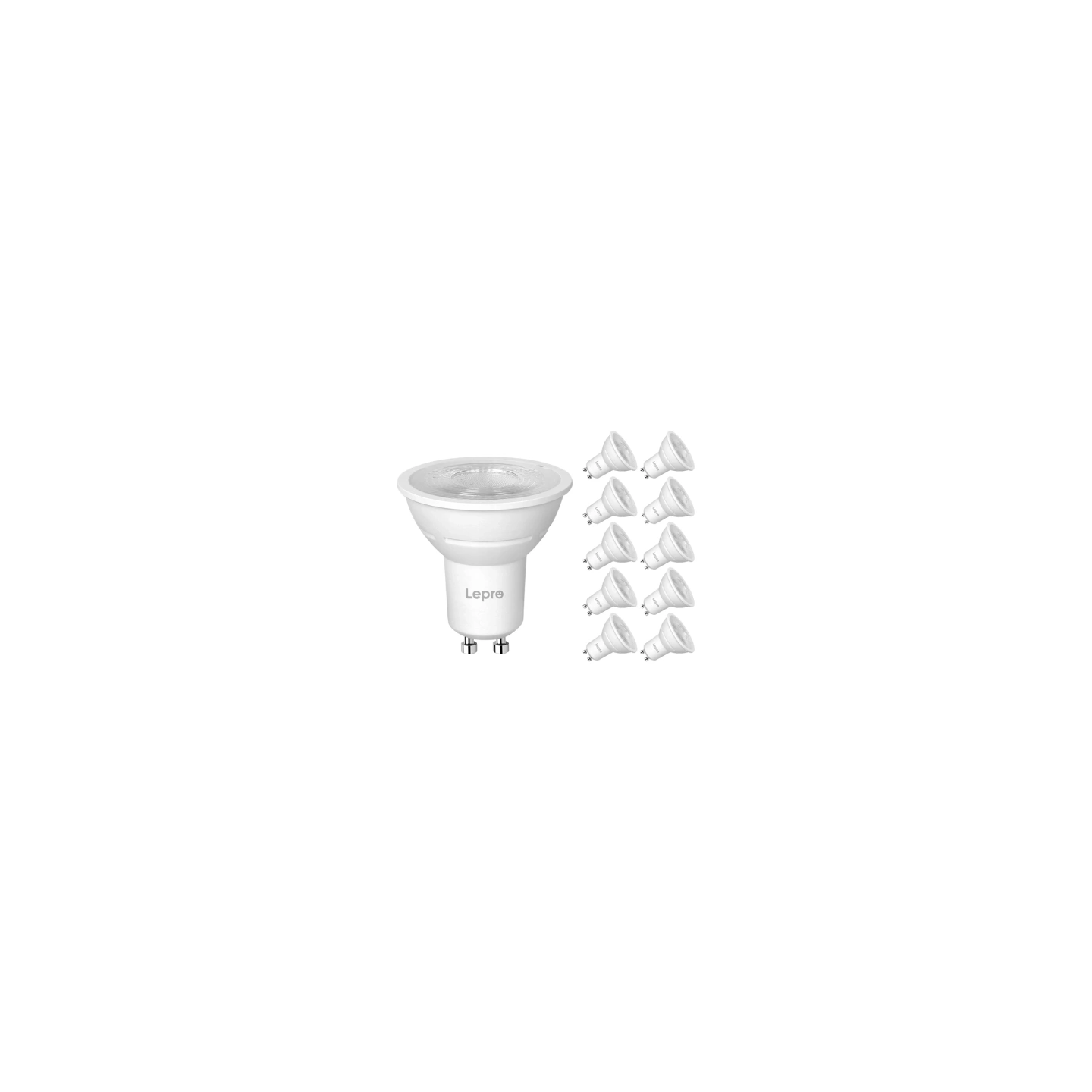 LEPRO 200084-WW-EU-10 GU10 Dimmable LED Bulb, 4.5W, 345 lm, 2700K, 38°, 10-pack