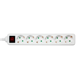 Deltaco 6 Socket Power Strip