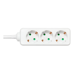 DELTACO Earthed power strip with 3 sockets, 1.5 m