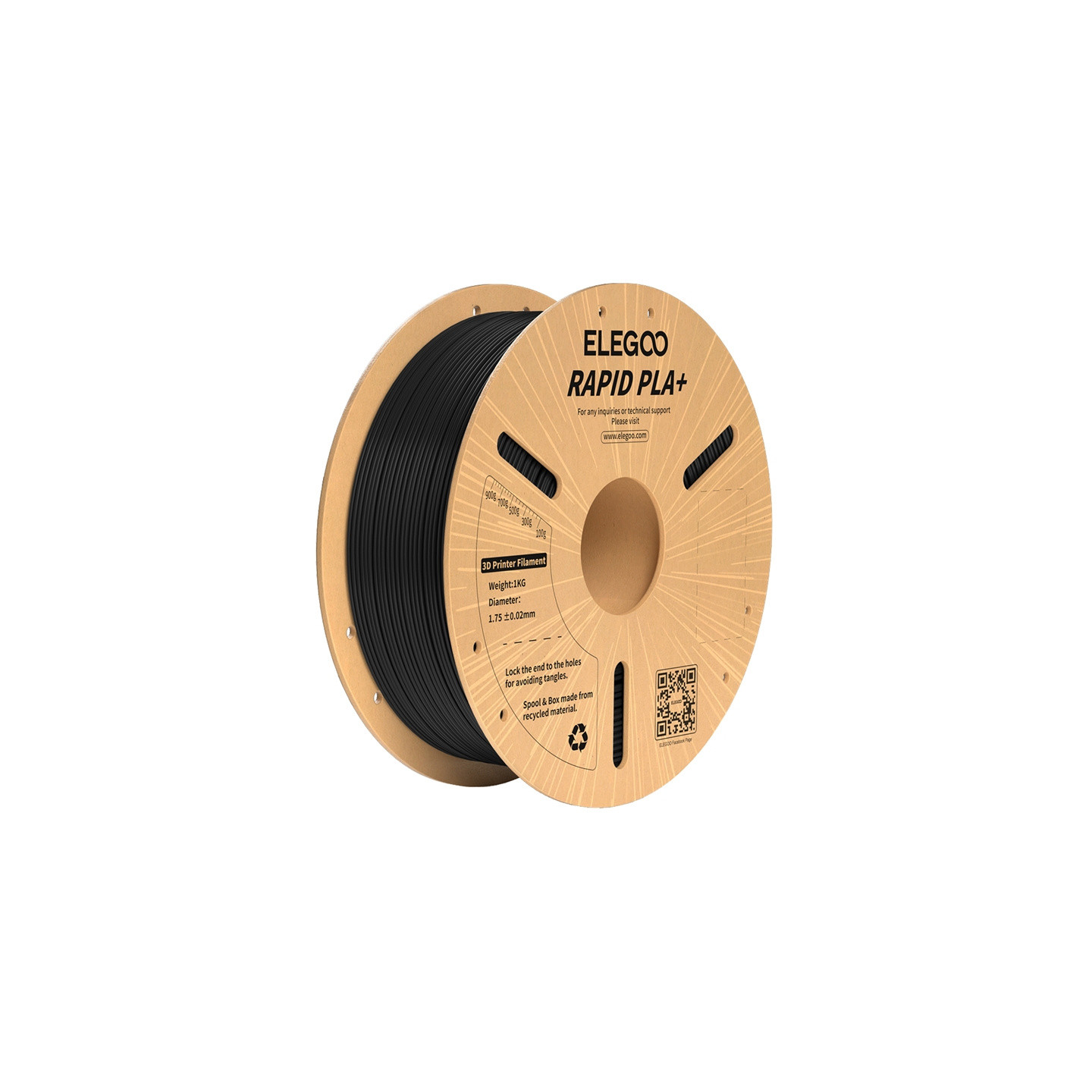 ELEGOO Rapid PLA+ Filament (Black)