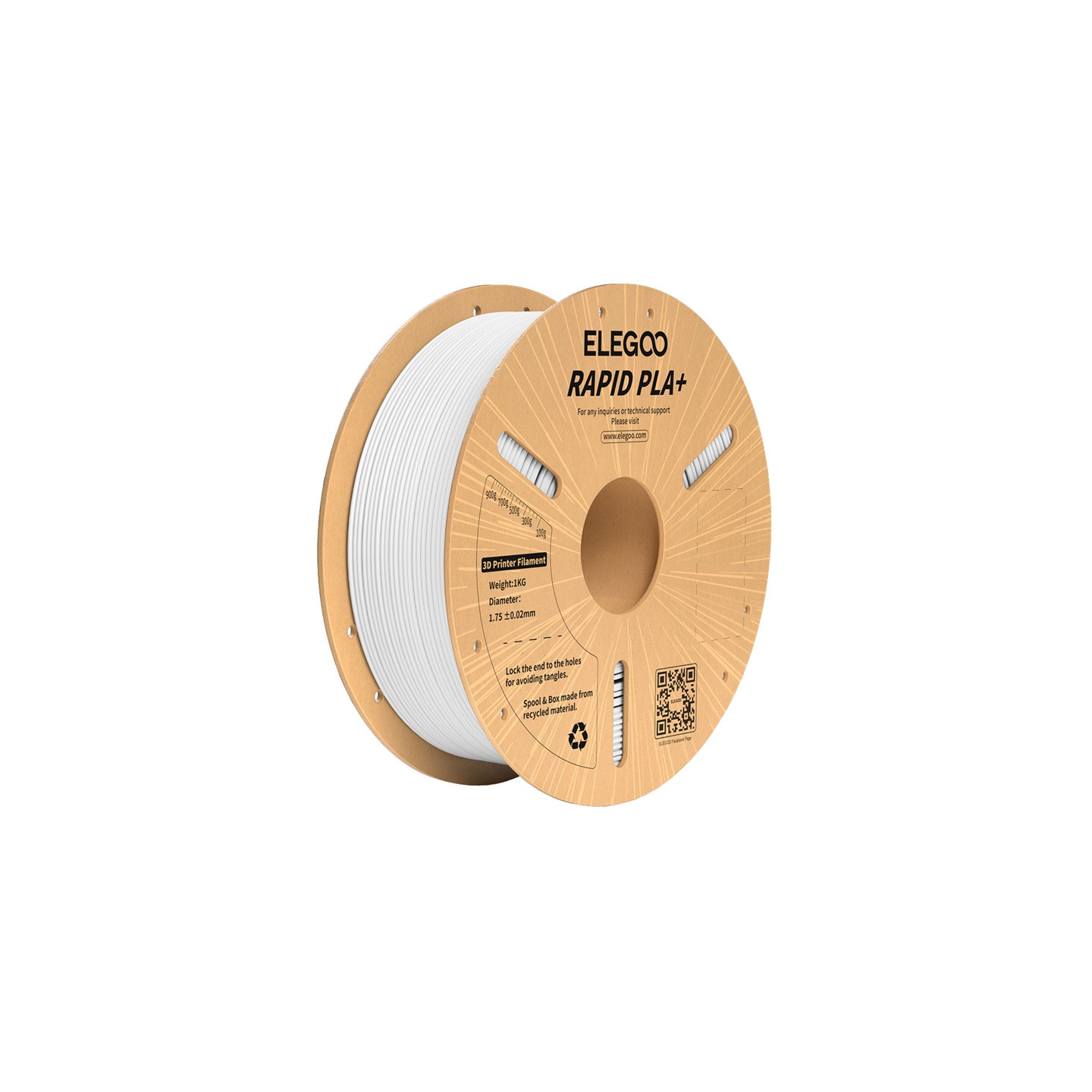 ELEGOO Rapid PLA+ Filament (White)