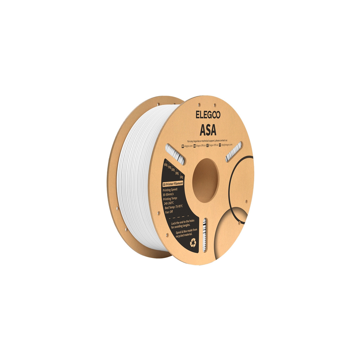 ASA ELEGOO Filament (White)