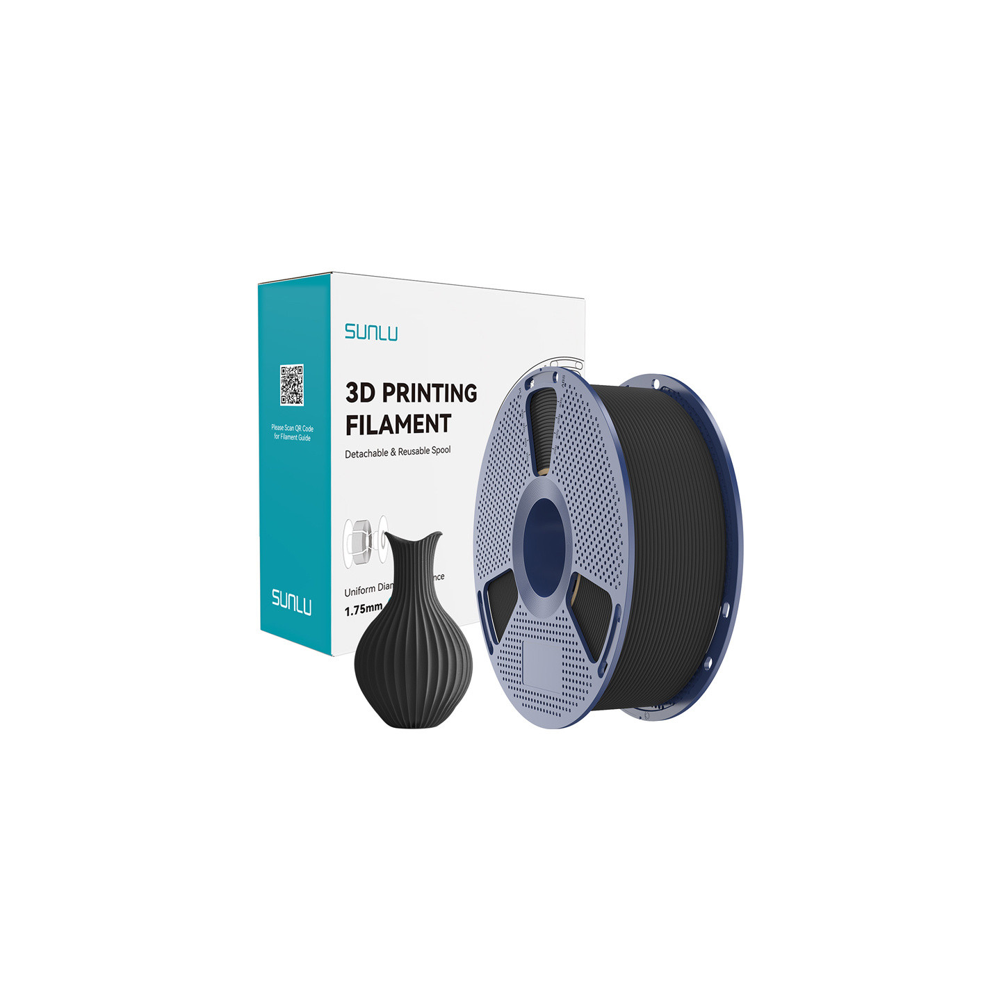 Sunlu PLA Classic Black Filament 1.75mm 1KG