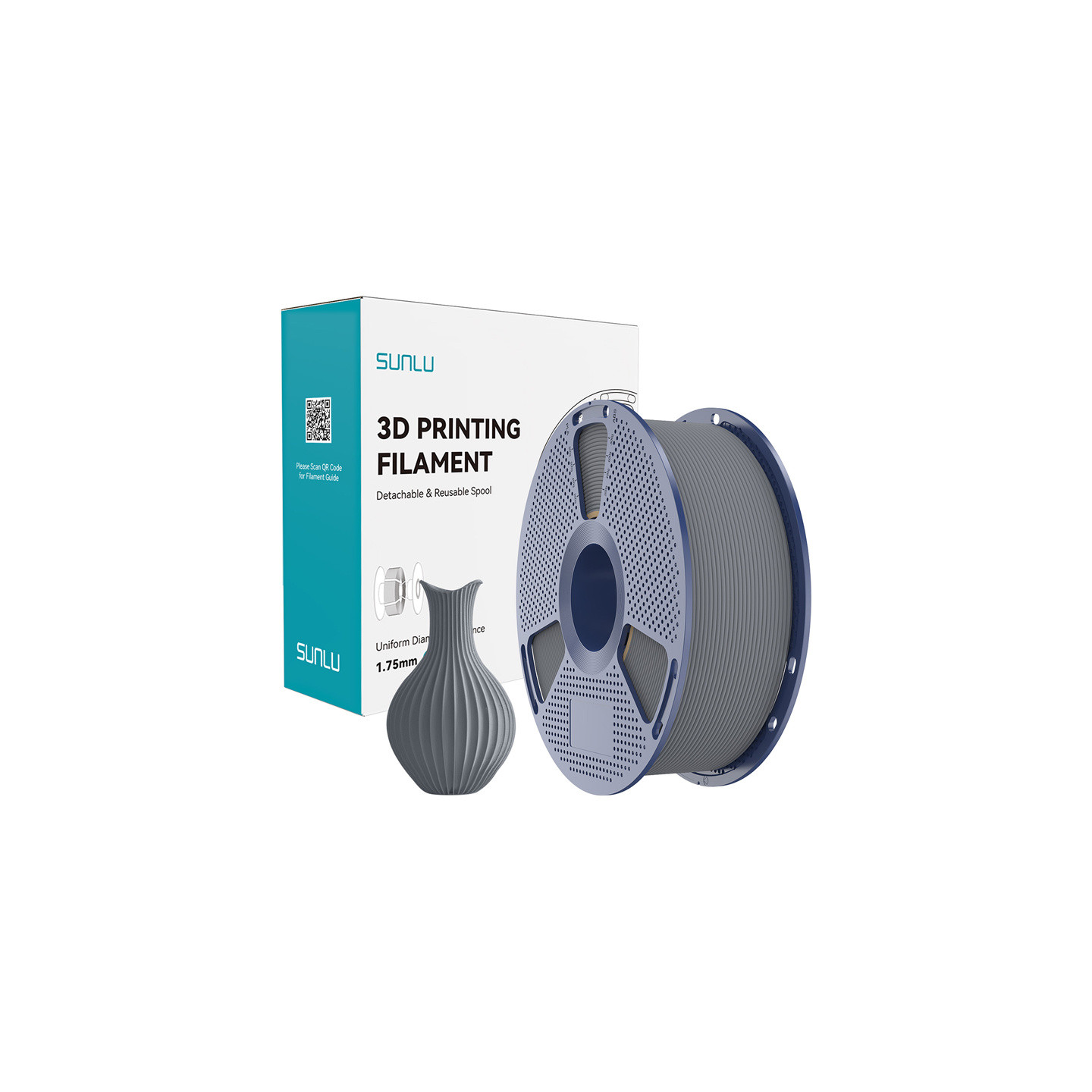Sunlu PLA Classic Gray Filament 1.75mm 1KG