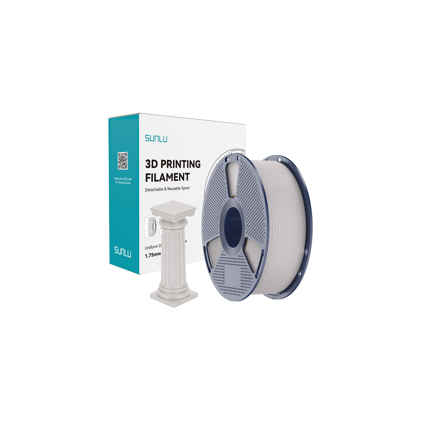 Sunlu PLA High-Speed Marble Filament (light gray)
