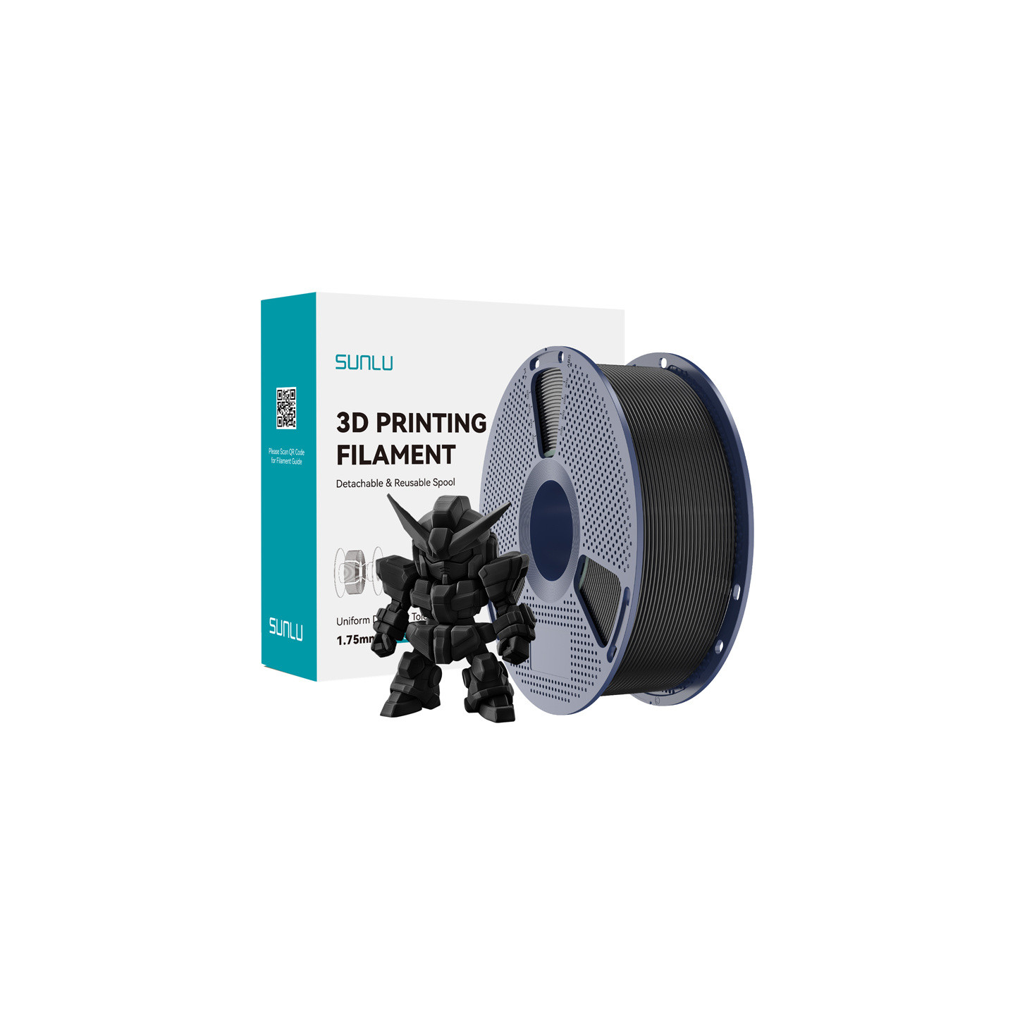 Sunlu PLA+ 2.0 Filament (Black)