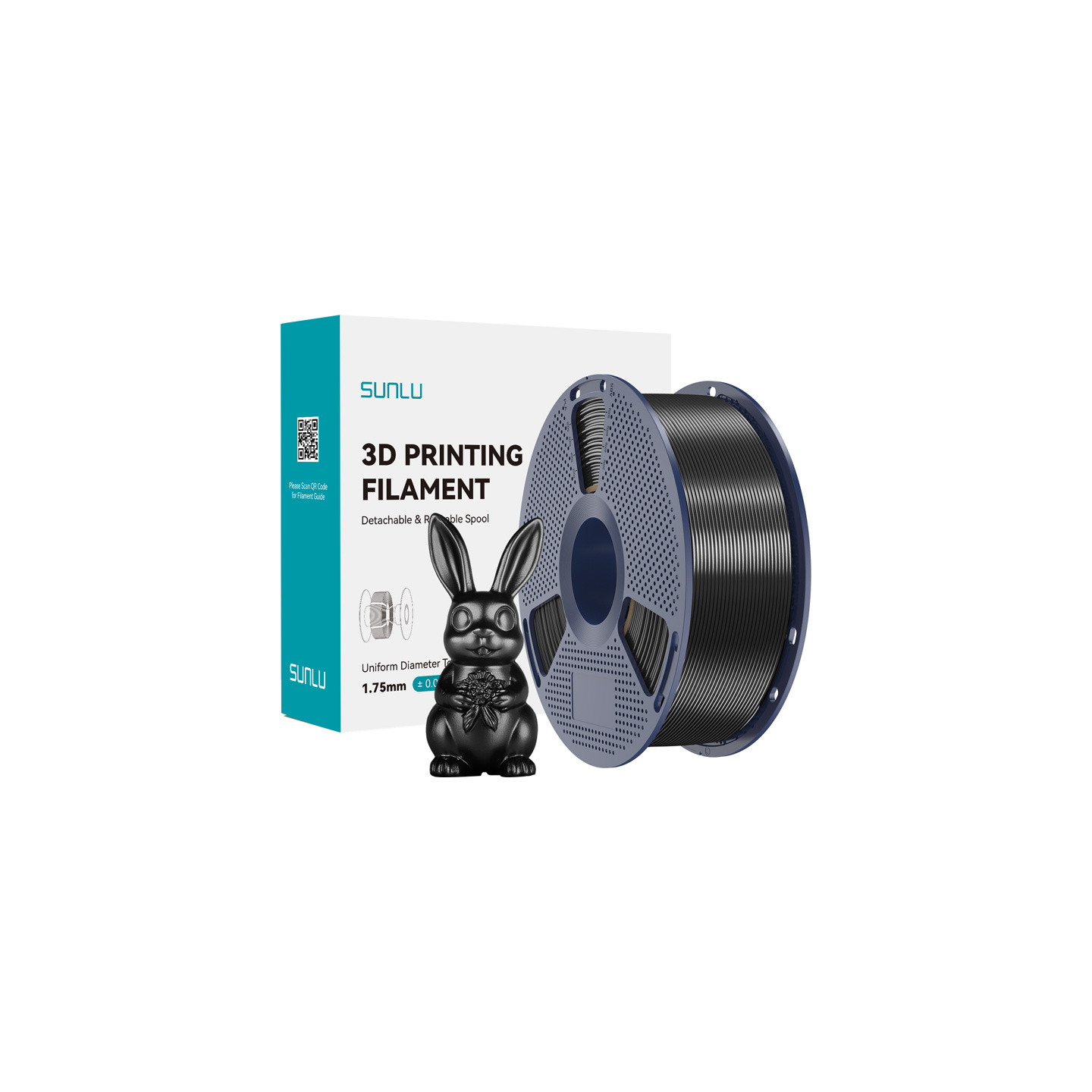Sunlu PLA+ Silk Filament (Black)