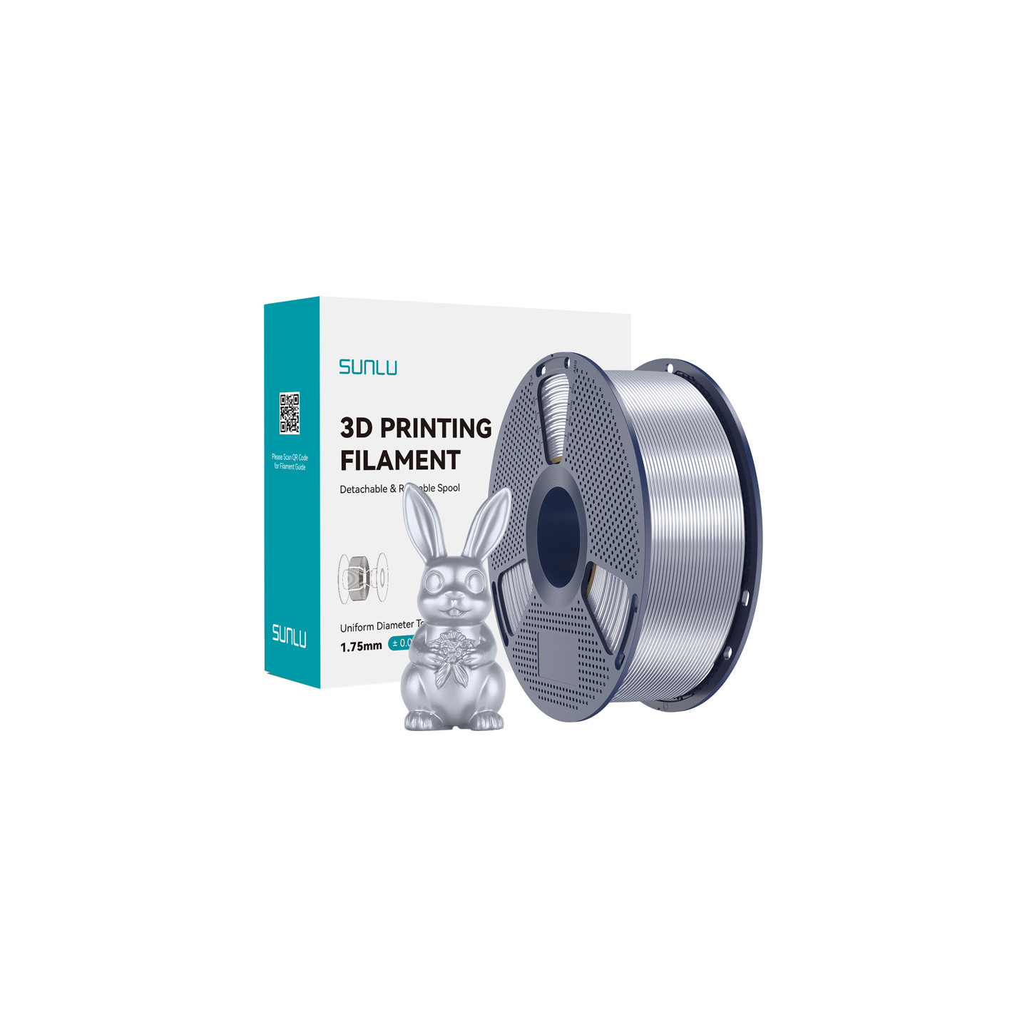 Sunlu Filament PLA+ Silk Silver