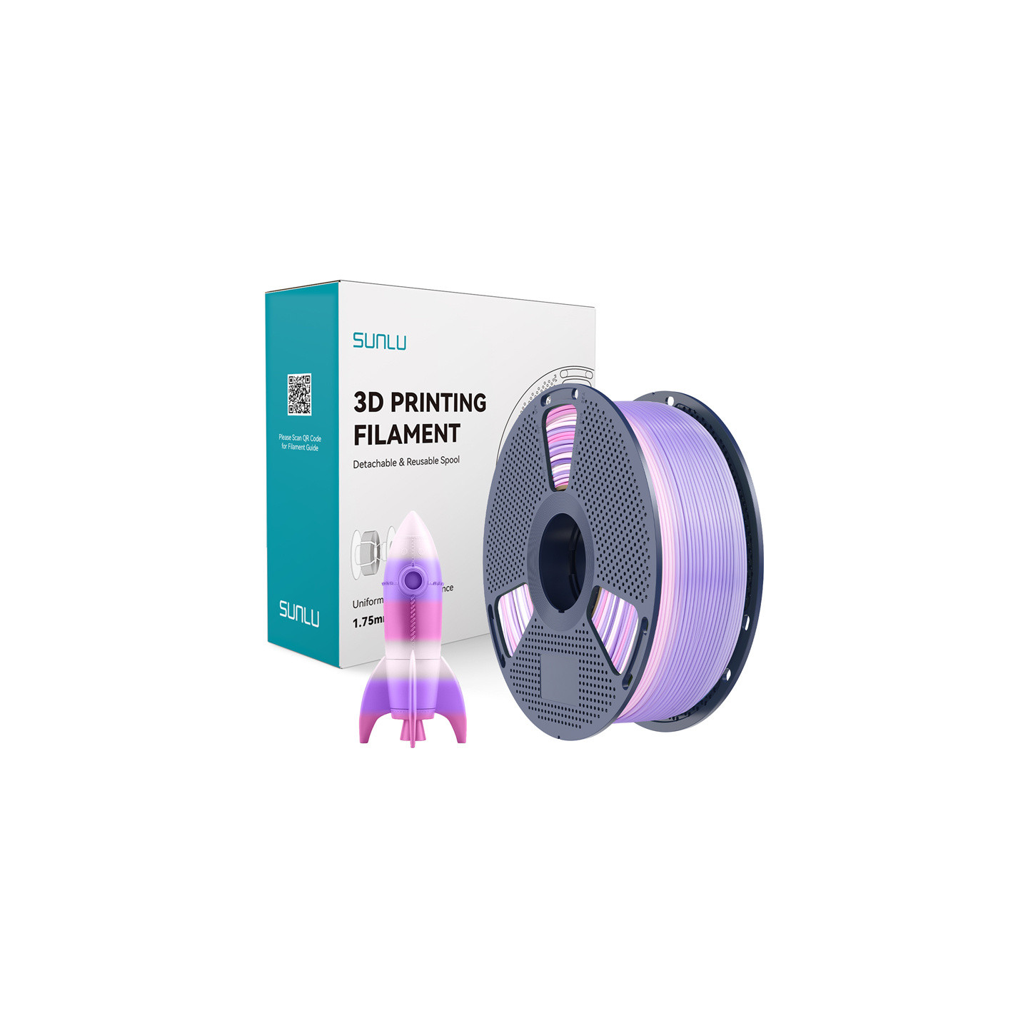 Sunlu PLA Filament (Rainbow) 03