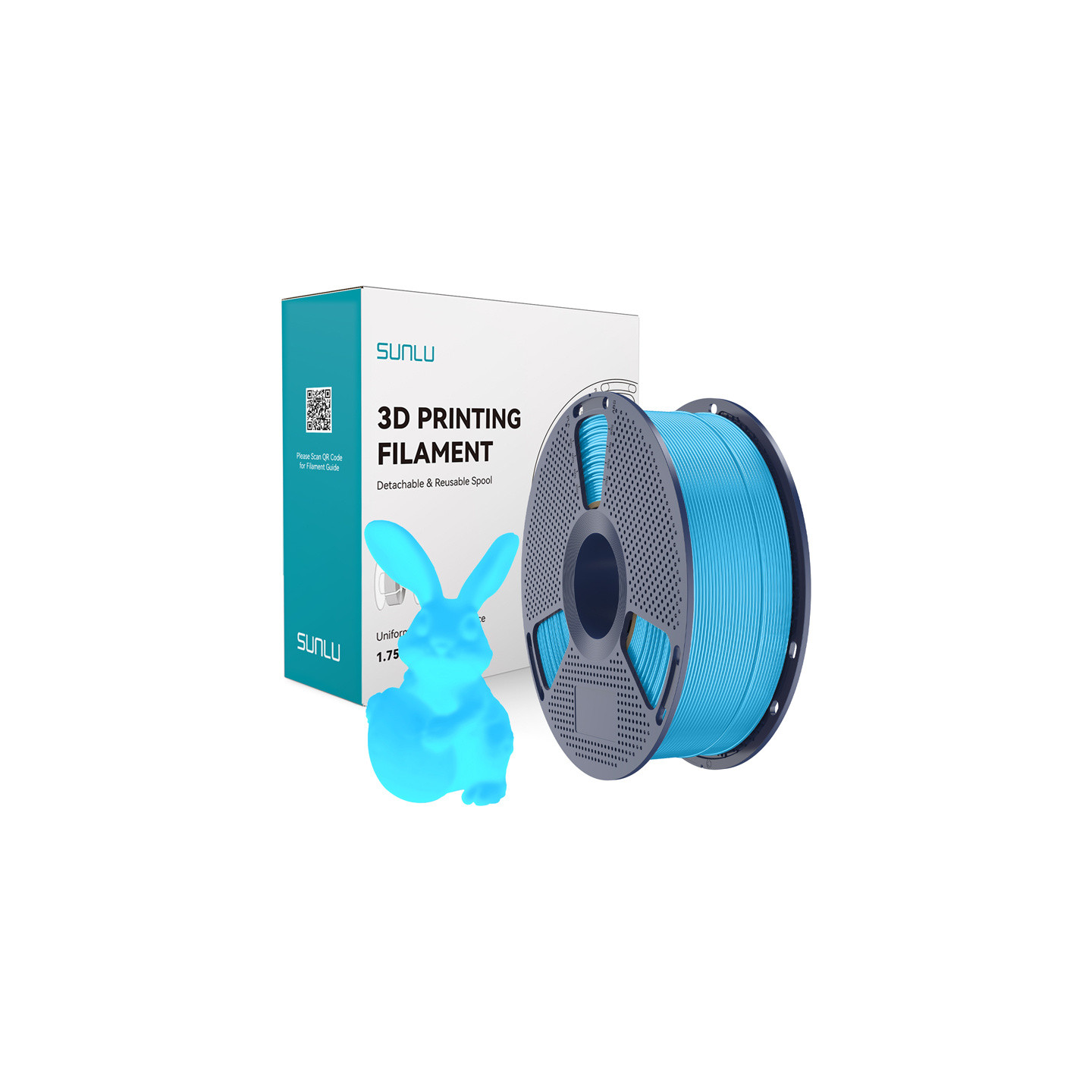 Filament Sunlu PLA Glow In The Dark (niebieski)