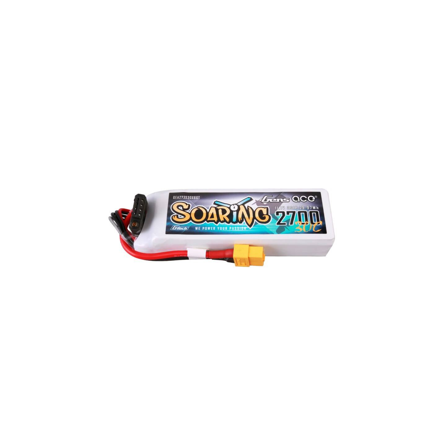 Gens ace G-Tech Soaring 2700mAh 11.1V 30C 3S1P LiPo Battery